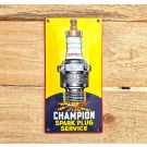 Reclamebord Champion spark plug service