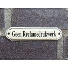 Naamplaatje Geen reclamedrukwerk