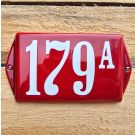 Rechthoekig emaille huisnummer met oren