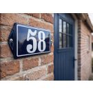 Emaille huisnummer met bies en oren
