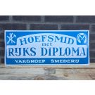 Hoefsmid met Rijks Diploma 60x25 cm