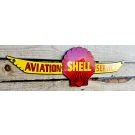 Vintage Shell Aviation emaille bord uitgesneden