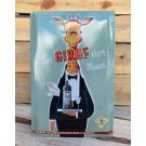 Giraf Jenever metalen wandbord met reliëfdruk