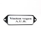 Naamplaatje Voeten vegen A.U.B 