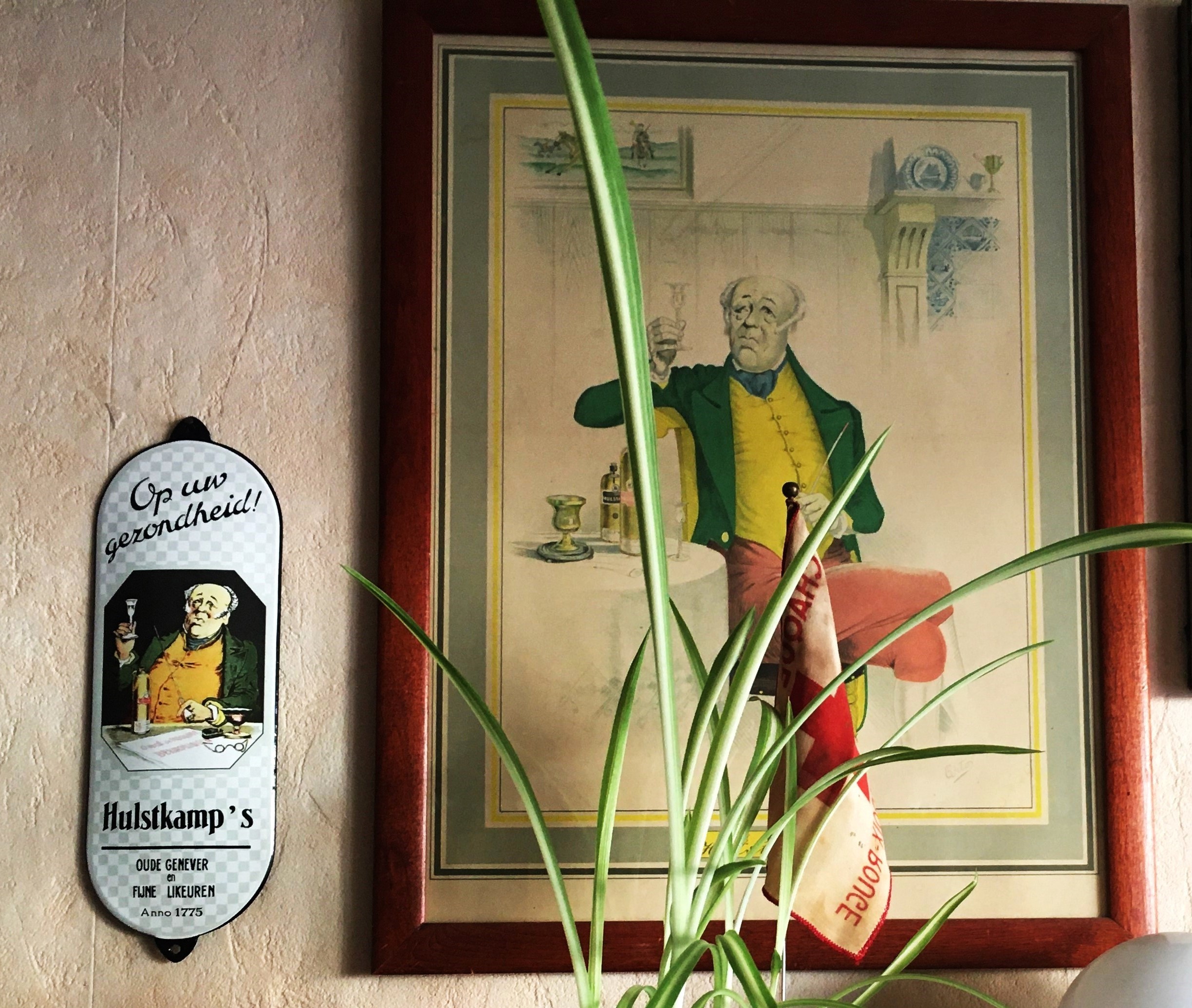 Emaille Deurpostje Hulstkamp's oude genever