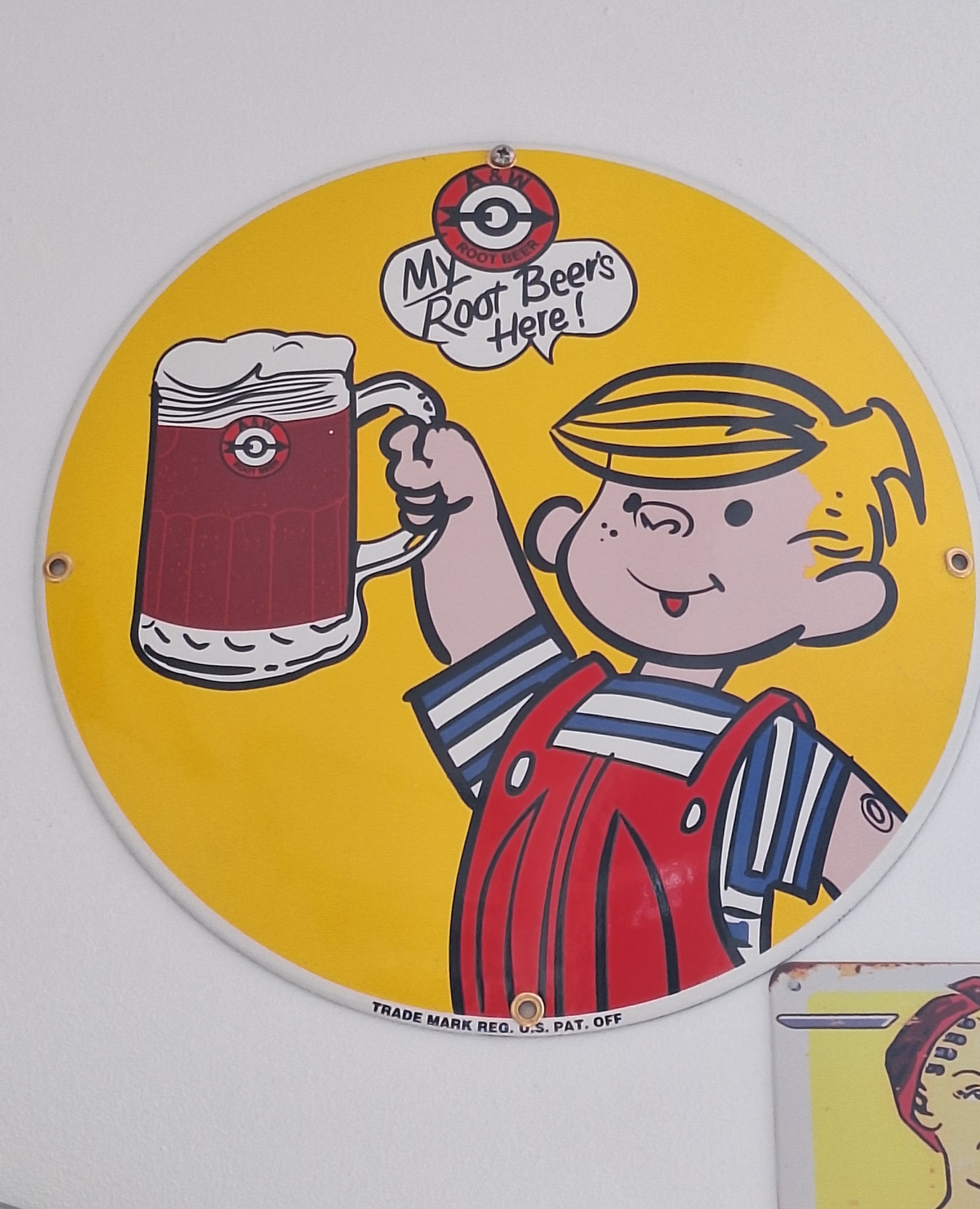 A&W Rootbeer vintage emaille bord