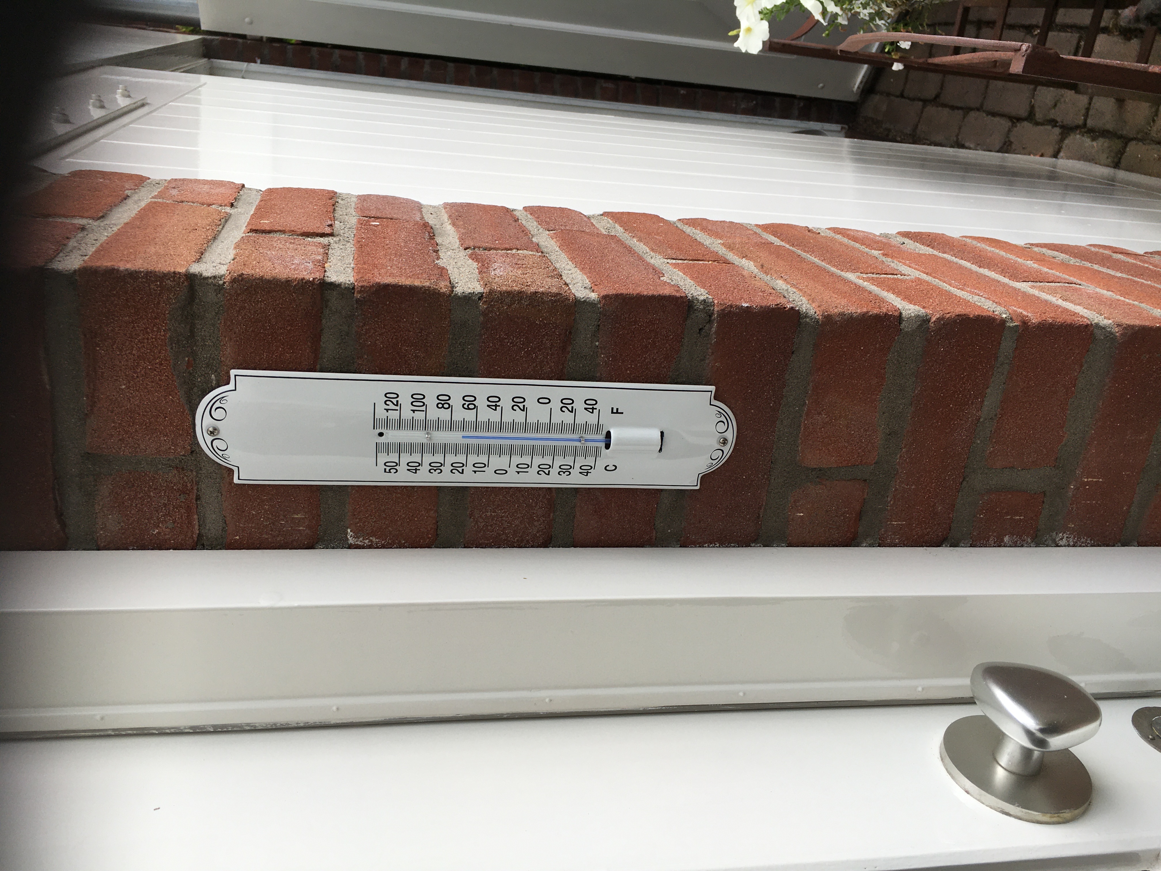 Thermometer Wit/Zwart met decoratie